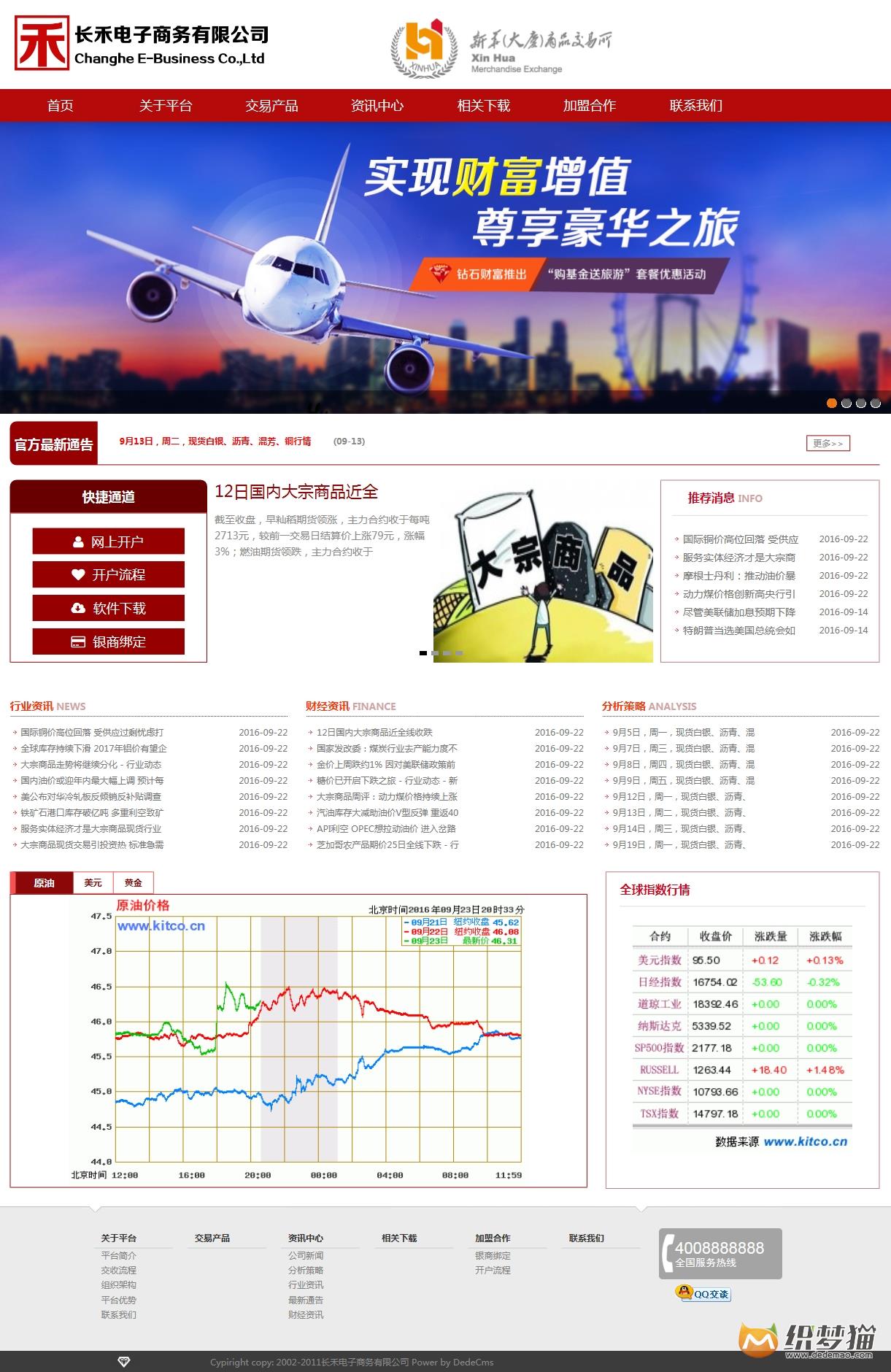 免费织梦dedecms|金融交易平台类企业网站dedecms模板源码免费下载